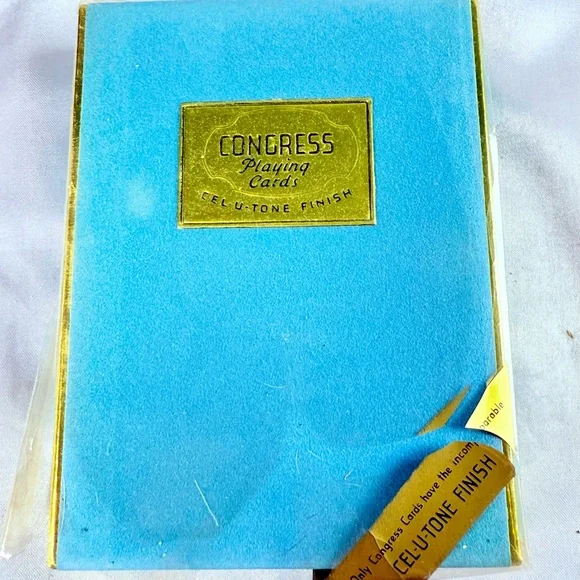 RARE VTG Playing Cards 2 Decks Congress Cel-U-Tone Original Case Ladies Fashion - Picture 7 of 11